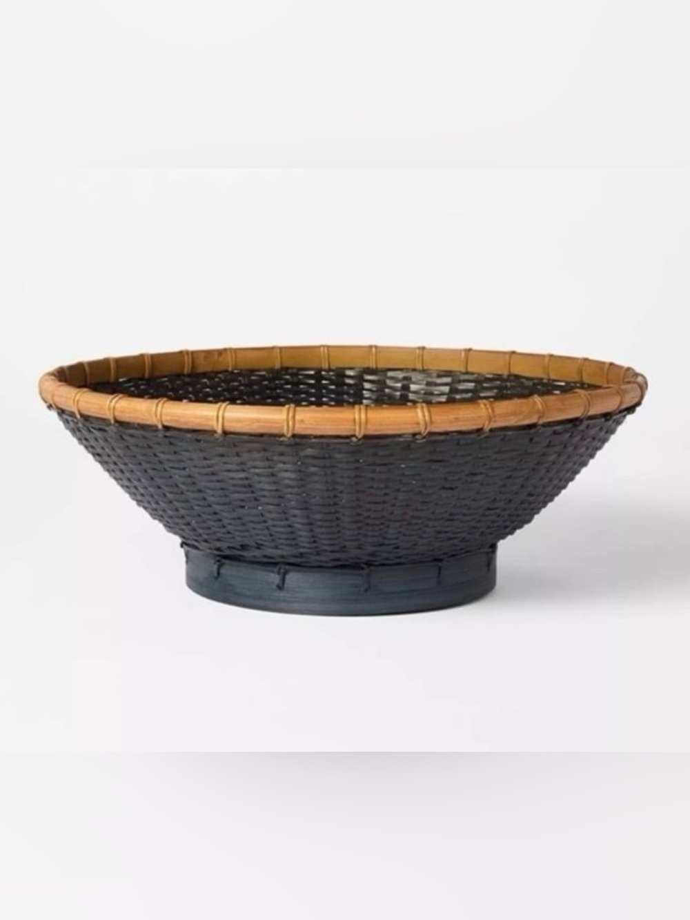 Black and Tan Woven Decorative Accent Bowl Threshold designed by Studio McGee